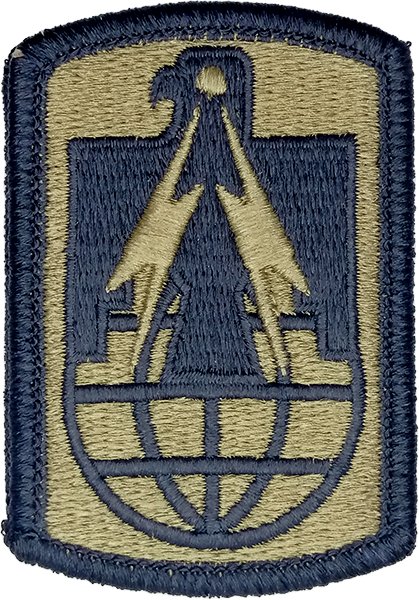 11th Signal Brigade OCP Scorpion patch with hook fastener for U.S. Army uniform wear