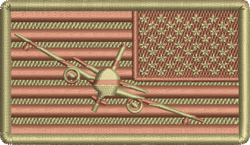 Spice Brown Reversed American Flag with KC-46