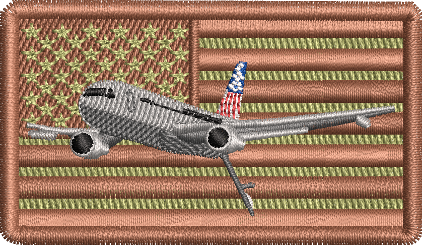 American Flag with KC-46 - Spice Brown