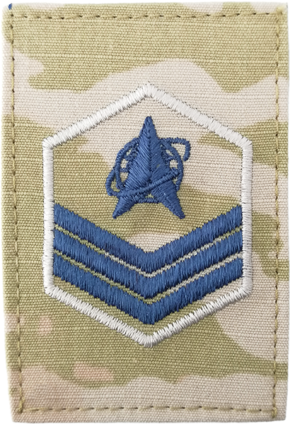 E-5 Sergeant - U.S. SPACE FORCE OCP RANK -- W/HOOK BACKING