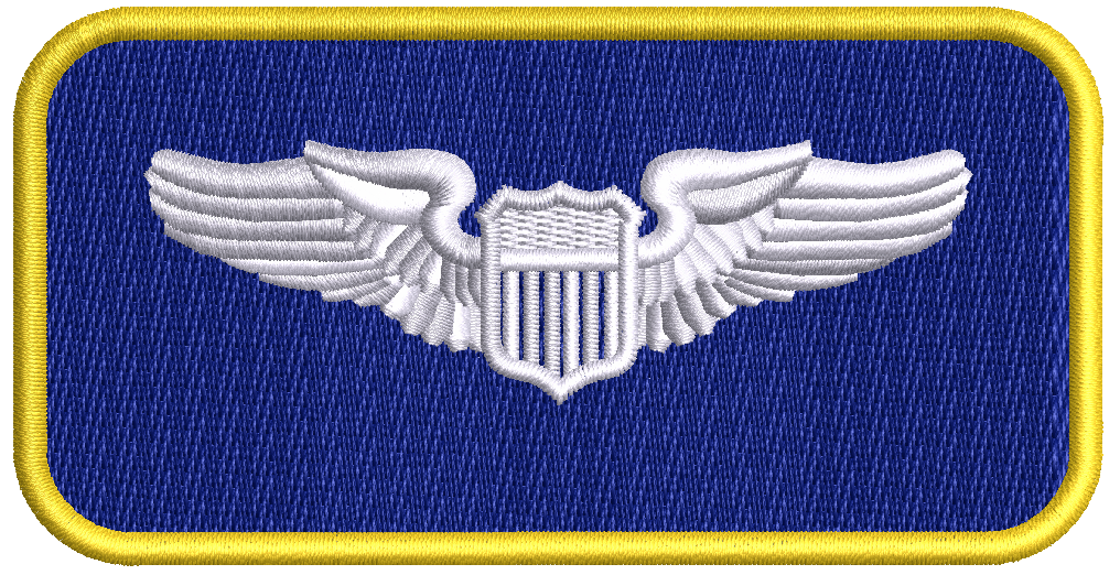 Ultramarine Blue  Air Force Yellow and White - Name Tag (TIOH colors)