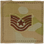 E-6 TSgt -- U.S. AIR FORCE OCP RANK -- W/HOOK BACKING