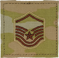 E-7 MSgt - U.S. AIR FORCE OCP RANK - W/HOOK BACKING