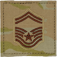 E-8 SMSgt -- U.S. AIR FORCE OCP RANK -- W/HOOK BACKING